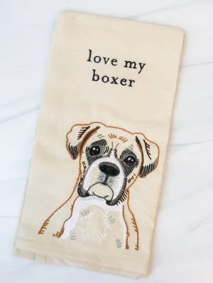 'Love My Boxer' Dish Towel