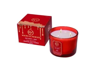 Mars & Venus Scented Candles | Long - Lasting | Sustainable | Fragrance Candles for Home Decor | Scented Candles | 300 GMS | Natural Essential Oils (Premium Soy Wax) (Pink Peony   Rose)