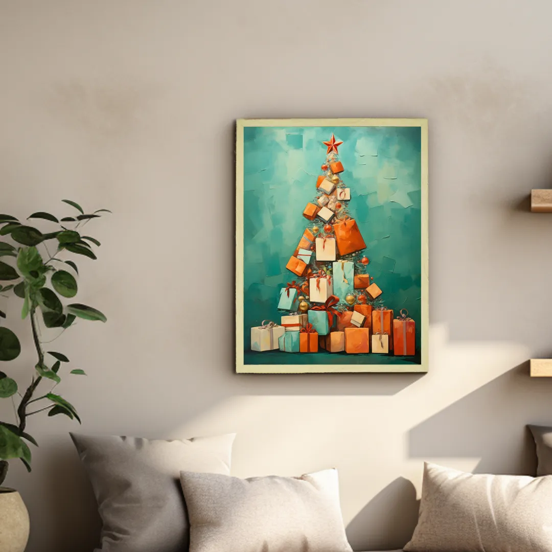 Merry & Bright: Premium Sowpeace Xmas Canvas Wall Prints – Handcrafted Indian-Inspired Art for Elegant Festive Decor