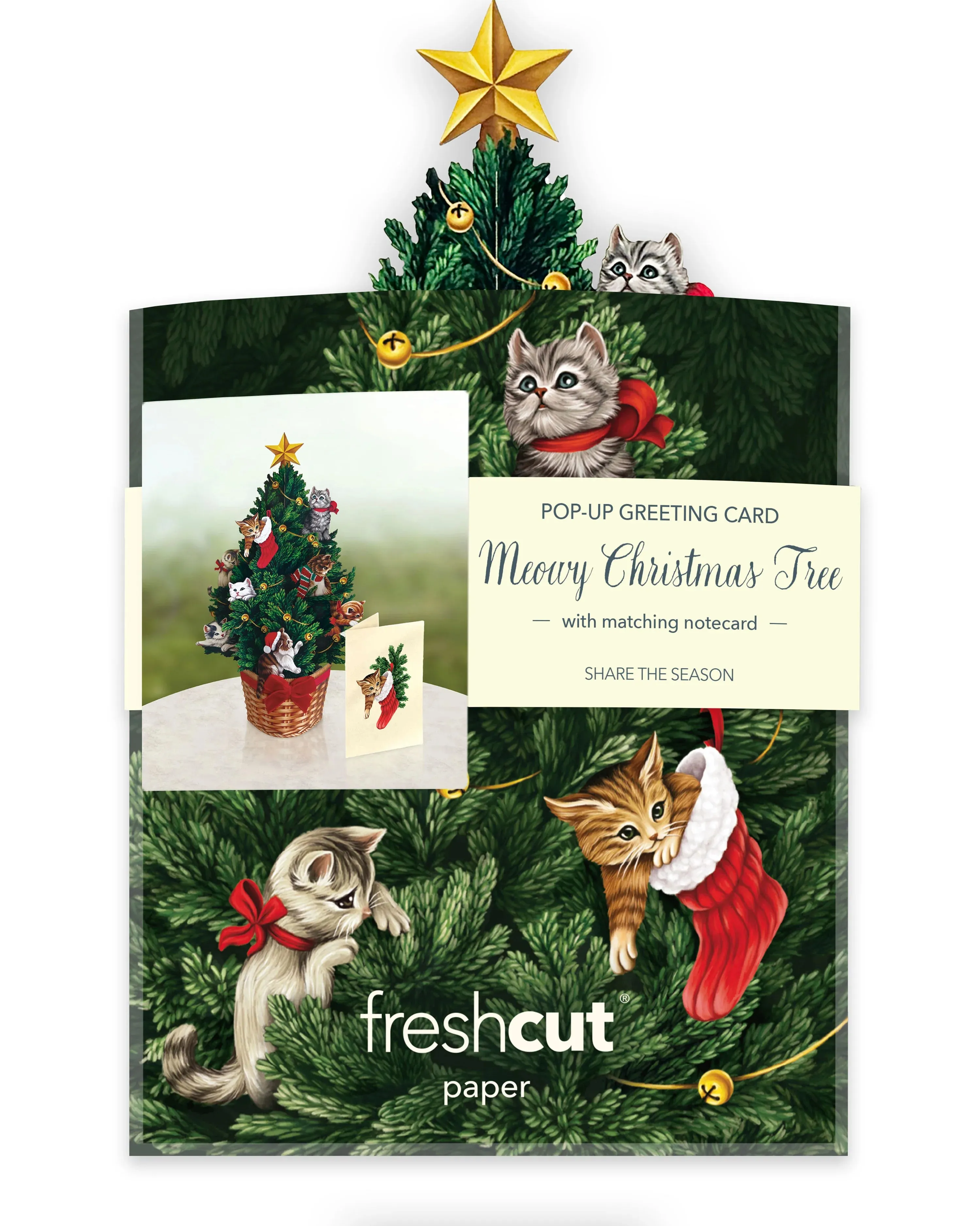 Mini Meowy Christmas Tree Pop-Up Card