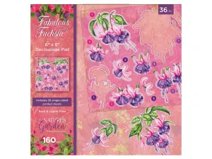 Nature's Garden Fabulous Fuchsia 6” x 6” Decoupage Pad