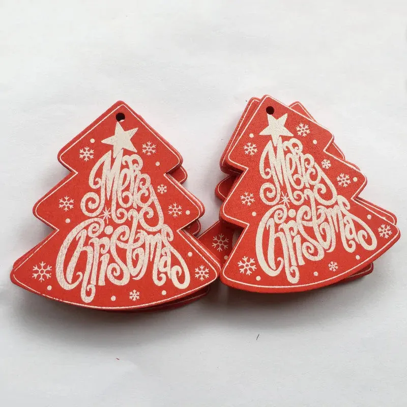 New Year and Christmas Wood Ornaments