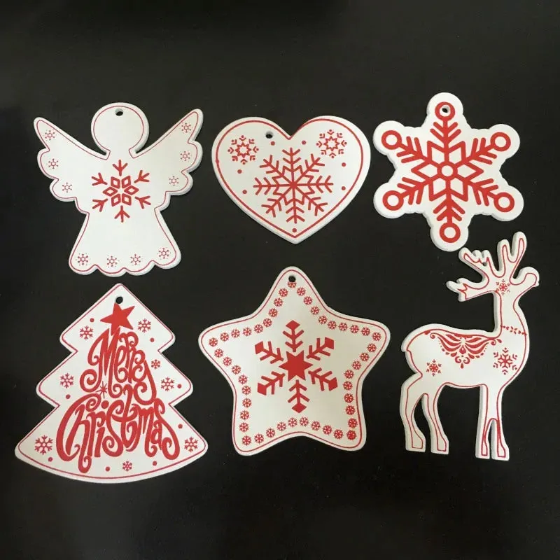 New Year and Christmas Wood Ornaments