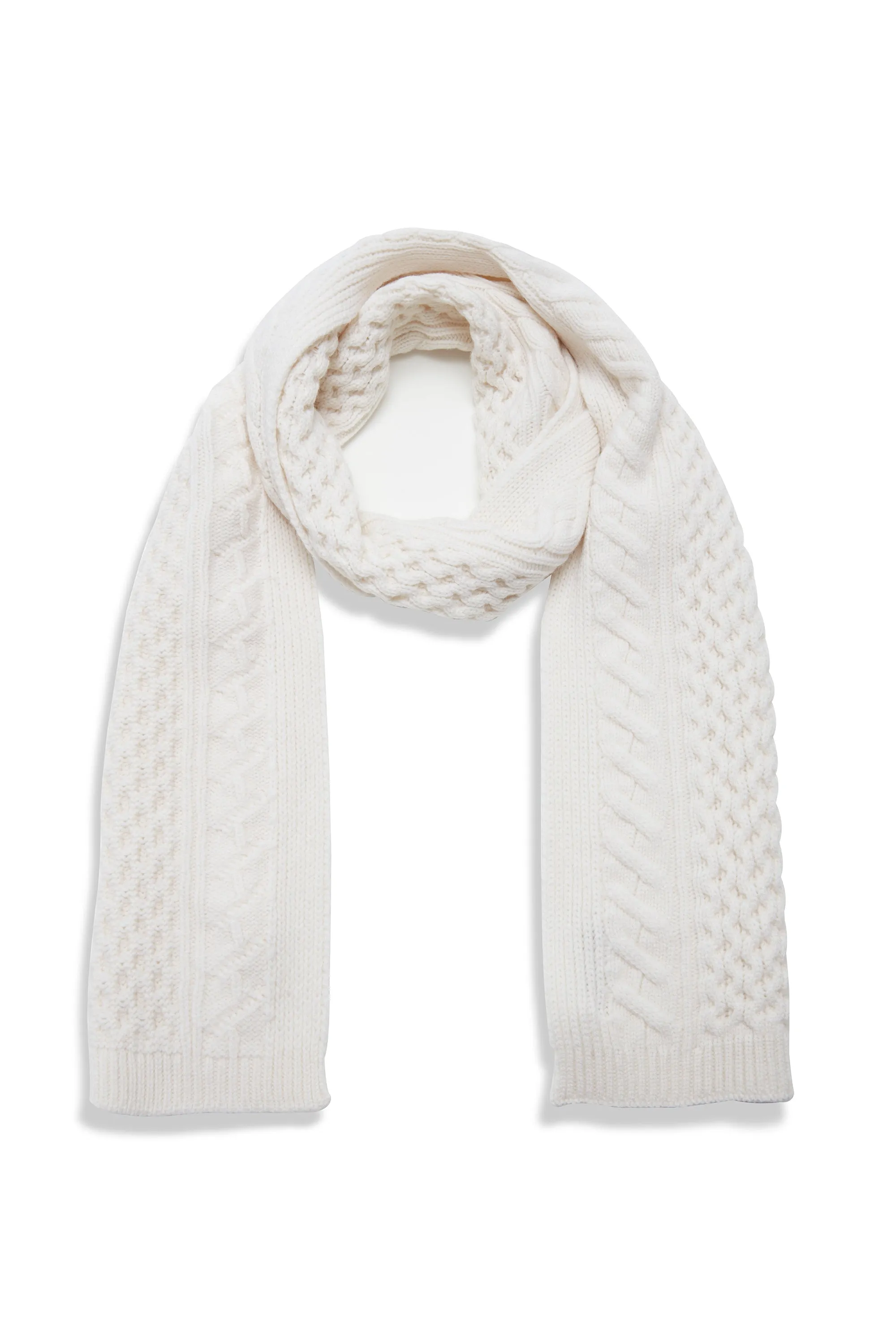 Nolte Knit Scarf in Ivory Cashmere