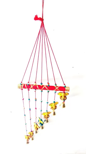 PALPAL Art Gallery Ganesha Wind Chime Handcrafted Hand Painted Design Home Decor (Multicolour)