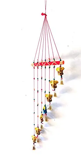 PALPAL Art Gallery Ganesha Wind Chime Handcrafted Hand Painted Design Home Decor (Multicolour)