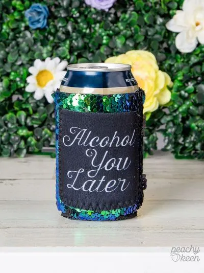 Peachy Keen Alcohol you later sequin regular can cooler