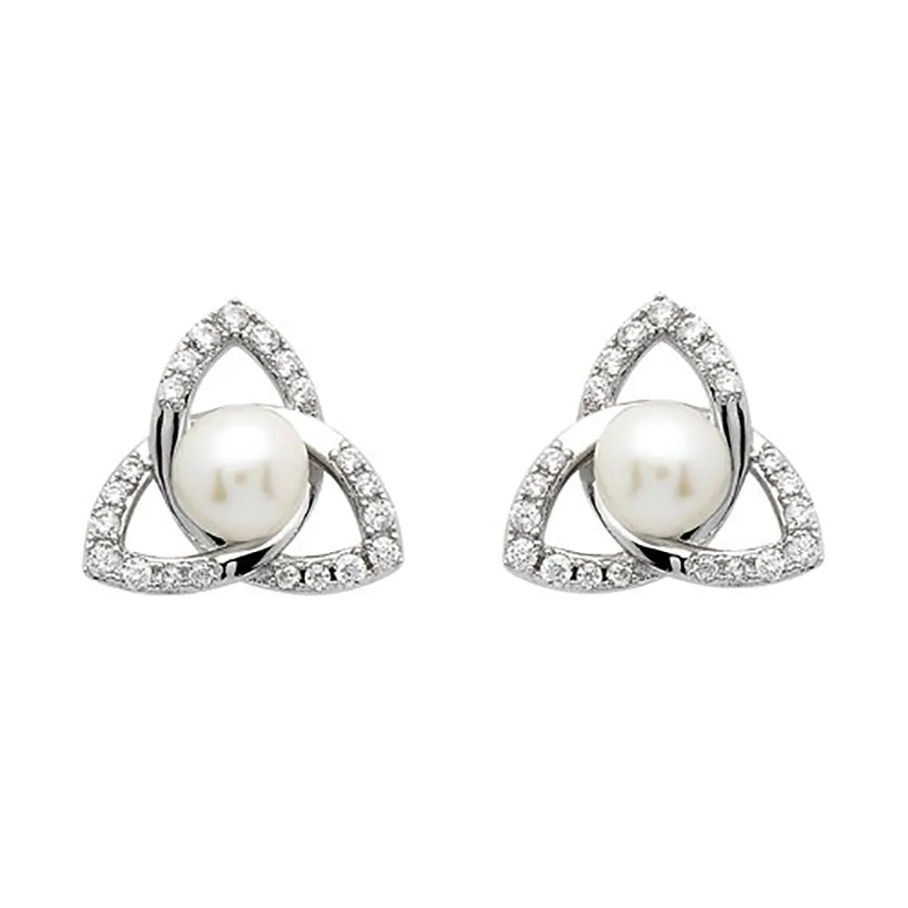 Pearl Trinity Stud Earring