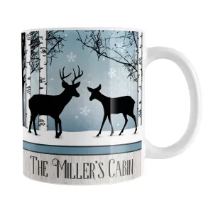 Personalized Rustic Blue Winter Deer Mug