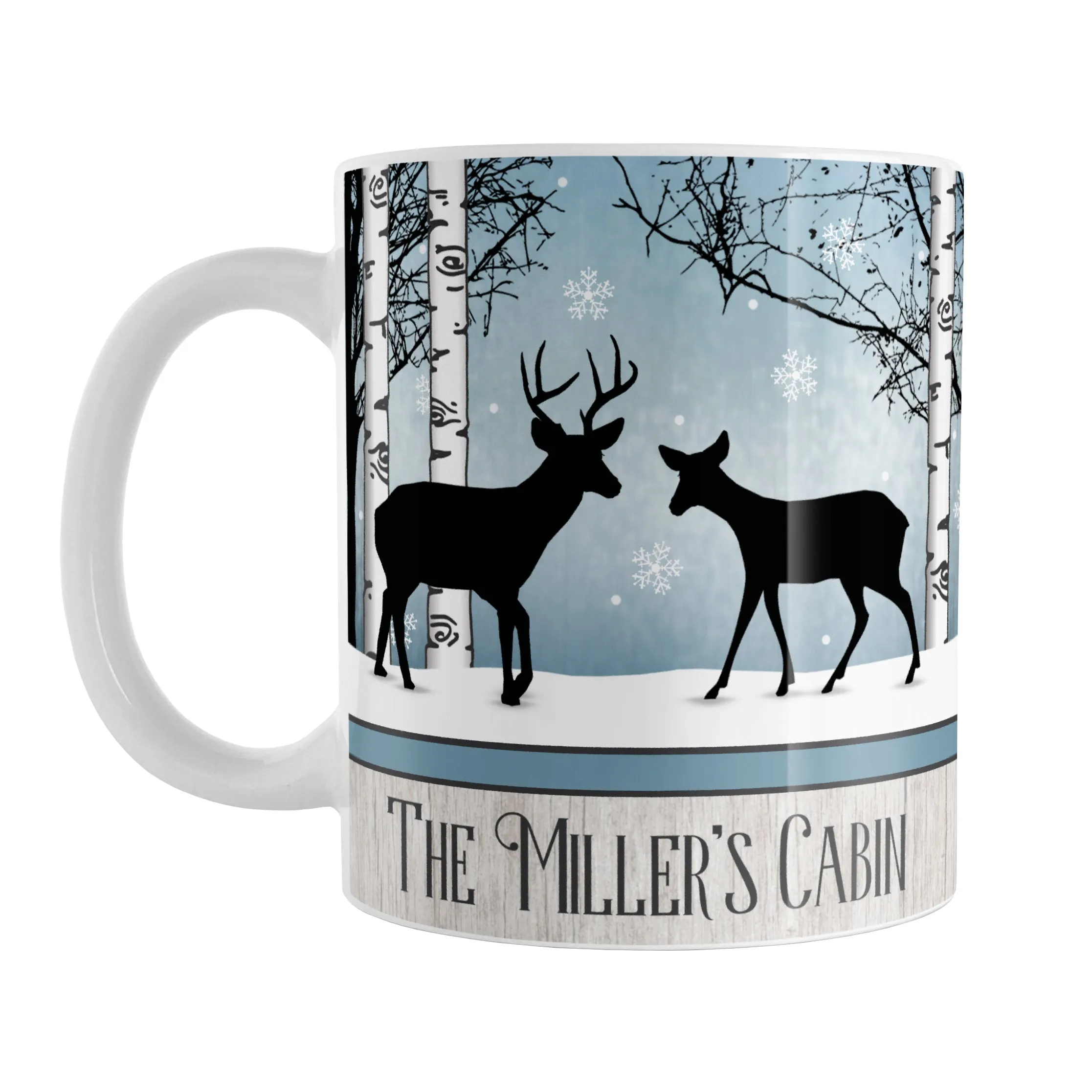 Personalized Rustic Blue Winter Deer Mug