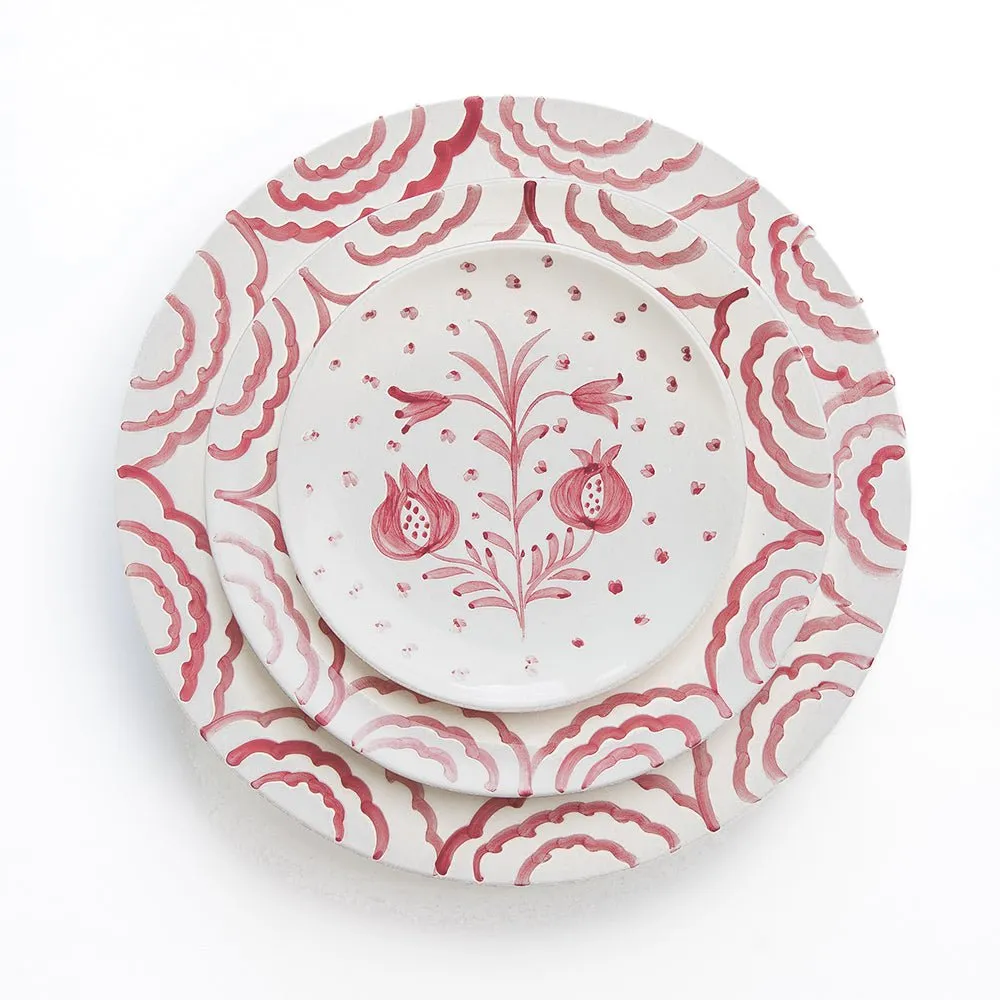 Pomegranate Duet Rose Salad Plate | Set of 2