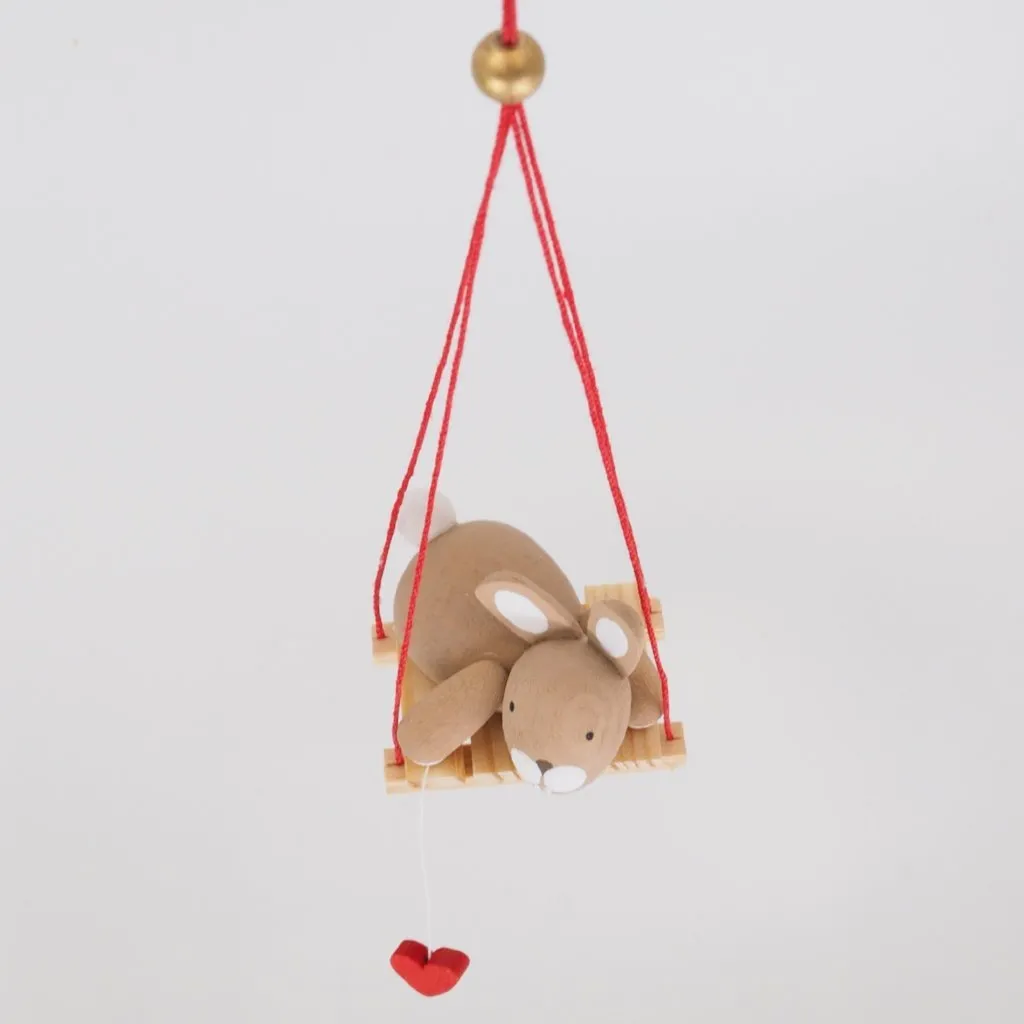 Premium Easter Bunny - Easter Bunny on swing (Hanging Decoration)