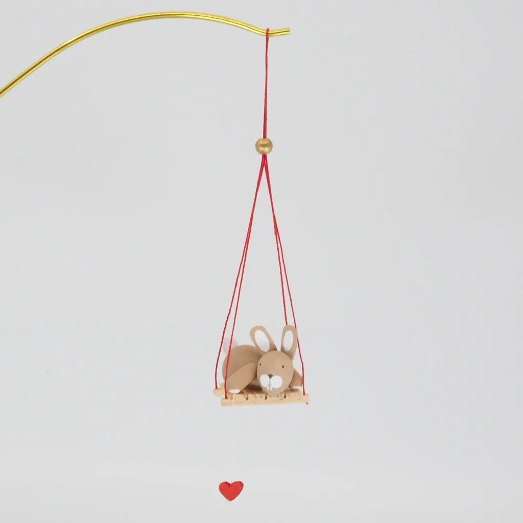 Premium Easter Bunny - Easter Bunny on swing (Hanging Decoration)