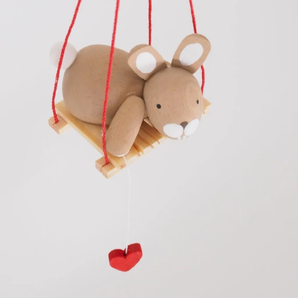 Premium Easter Bunny - Easter Bunny on swing (Hanging Decoration)