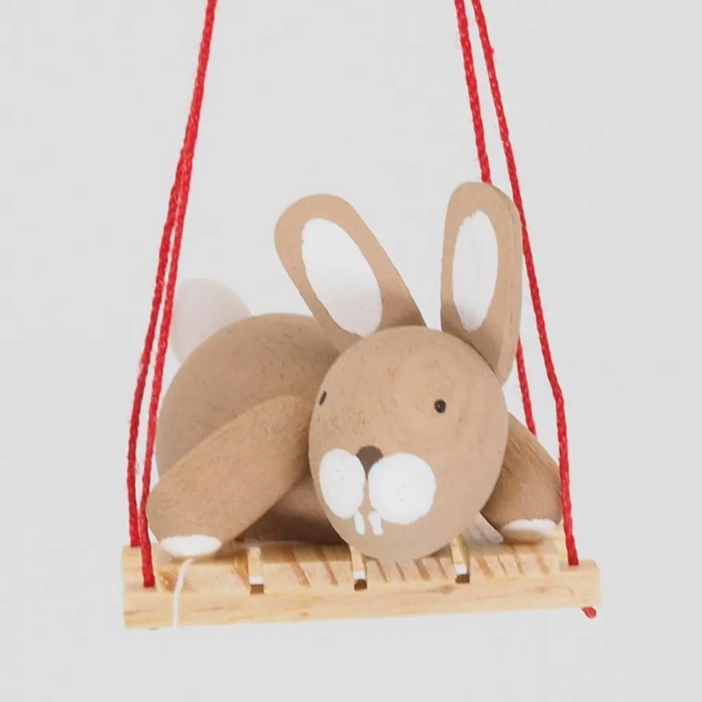 Premium Easter Bunny - Easter Bunny on swing (Hanging Decoration)