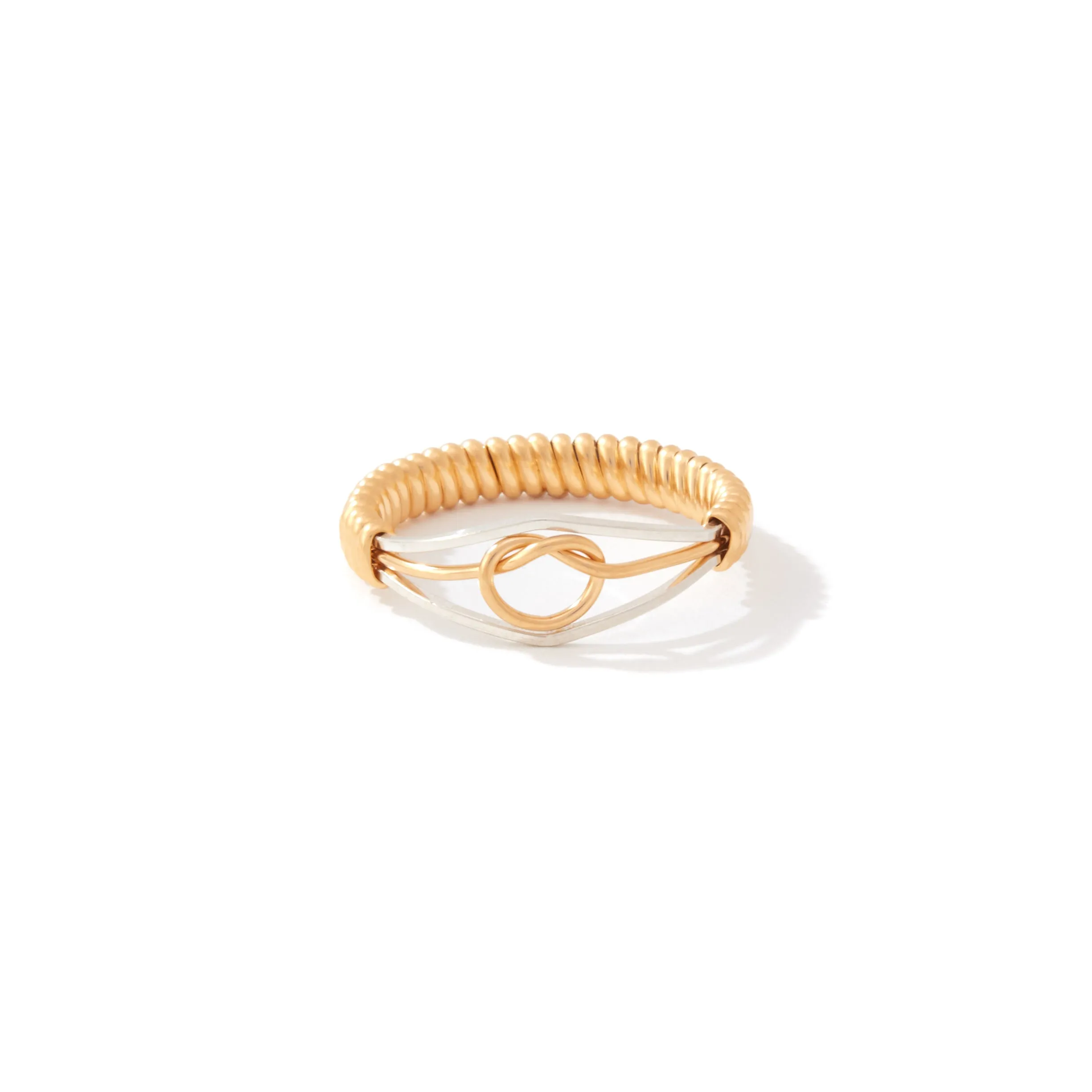 Ronaldo Stronger Together Silver with 14k Gold Artist Wire Wrap Ring