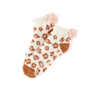 Rust Leopard Cozy Home Socks