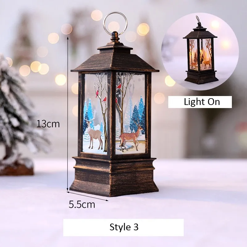 Santa Claus Snowman Lantern Light Merry Christmas Decor For Home Christmas Tree Ornament Xmas Gifts Navidad New Year