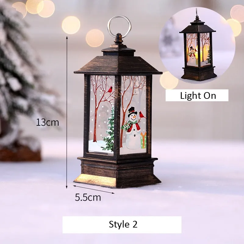 Santa Claus Snowman Lantern Light Merry Christmas Decor For Home Christmas Tree Ornament Xmas Gifts Navidad New Year