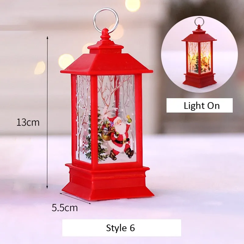 Santa Claus Snowman Lantern Light Merry Christmas Decor For Home Christmas Tree Ornament Xmas Gifts Navidad New Year