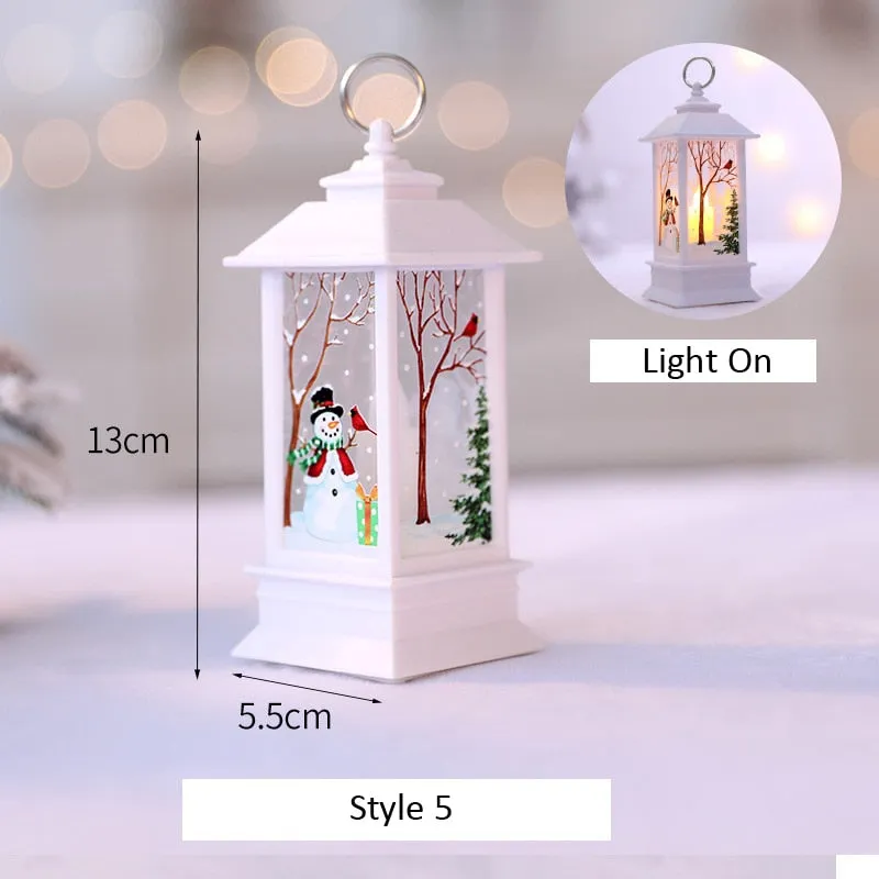 Santa Claus Snowman Lantern Light Merry Christmas Decor For Home Christmas Tree Ornament Xmas Gifts Navidad New Year