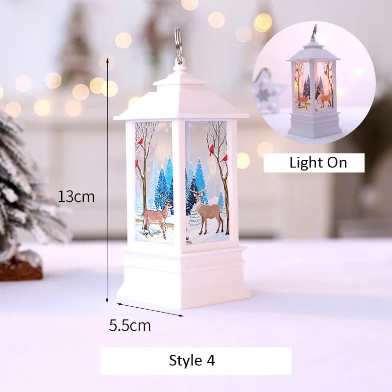 Santa Claus Snowman Lantern Light Merry Christmas Decor For Home Christmas Tree Ornament Xmas Gifts Navidad New Year