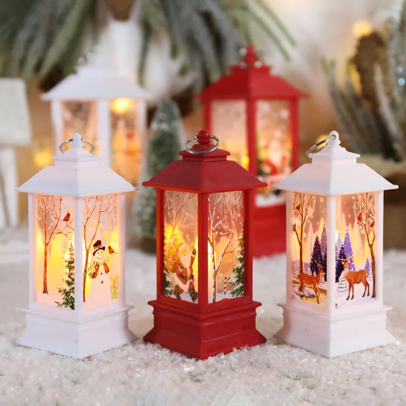 Santa Claus Snowman Lantern Light Merry Christmas Decor For Home Christmas Tree Ornament Xmas Gifts Navidad New Year