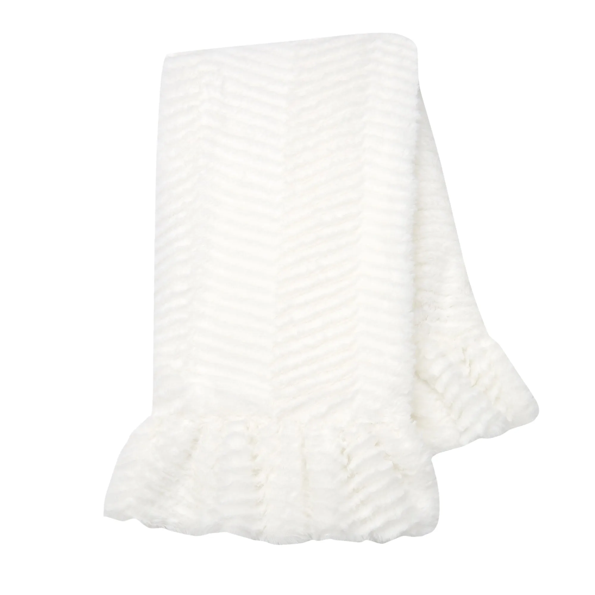 Signature Ruffled Lux Chevron Baby Blanket