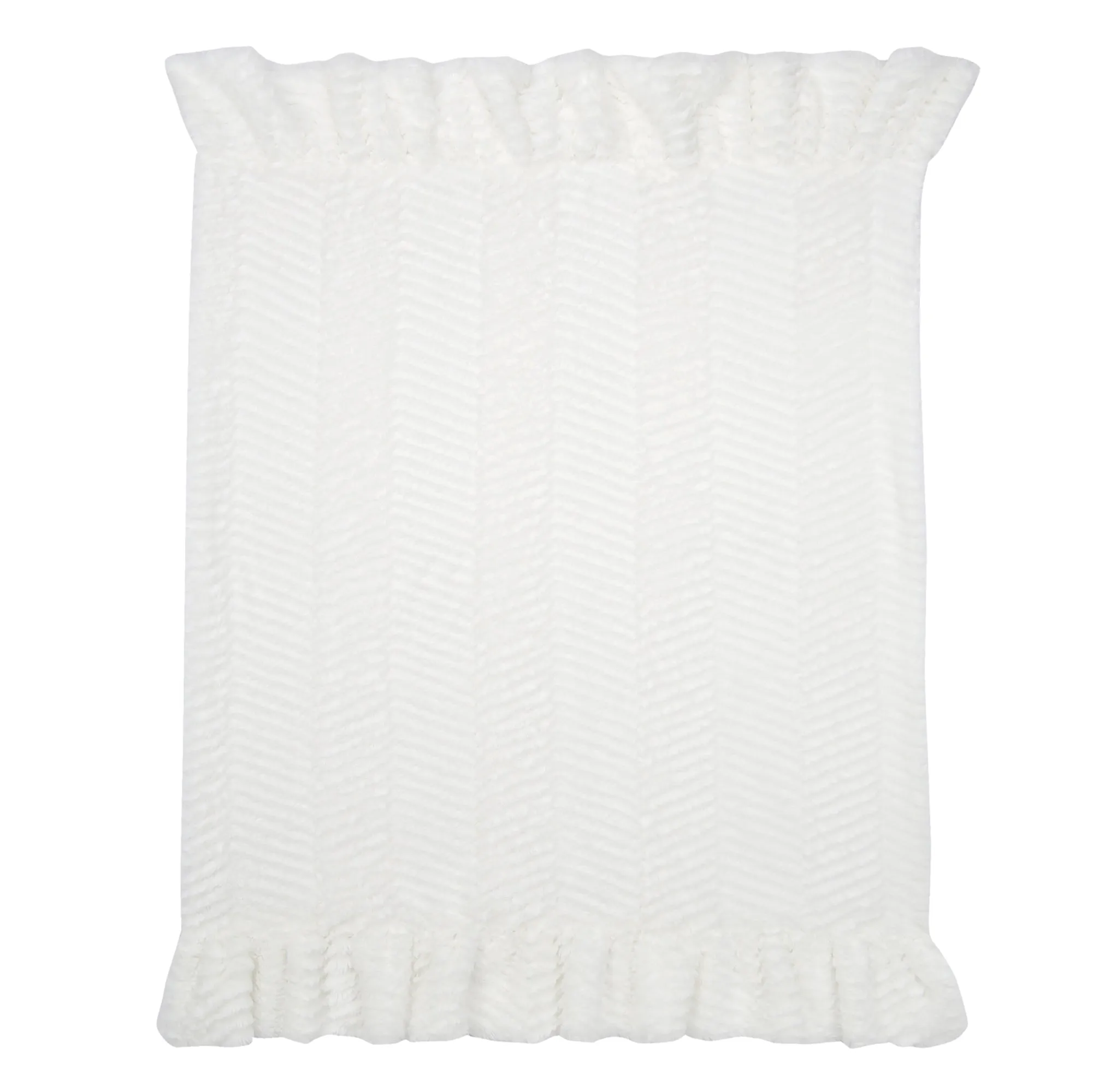 Signature Ruffled Lux Chevron Baby Blanket