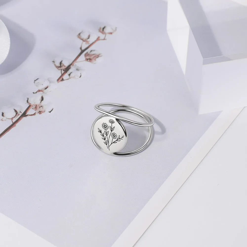 Spring Wildflowers Ring Wildflowers Earrings S925 Sterling Silver Flower Ring For Nature Lovers