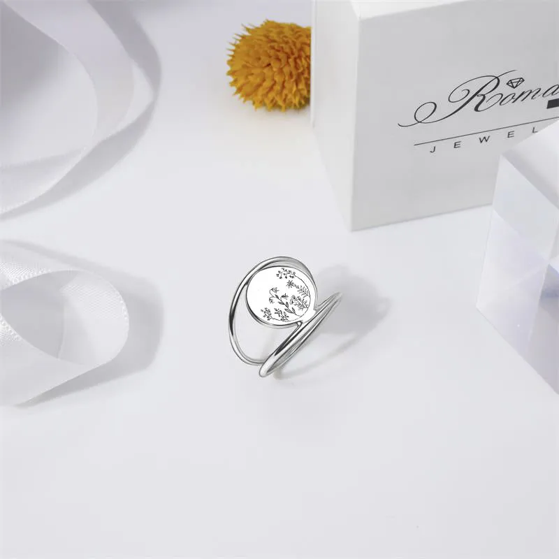 Spring Wildflowers Ring Wildflowers Earrings S925 Sterling Silver Flower Ring For Nature Lovers