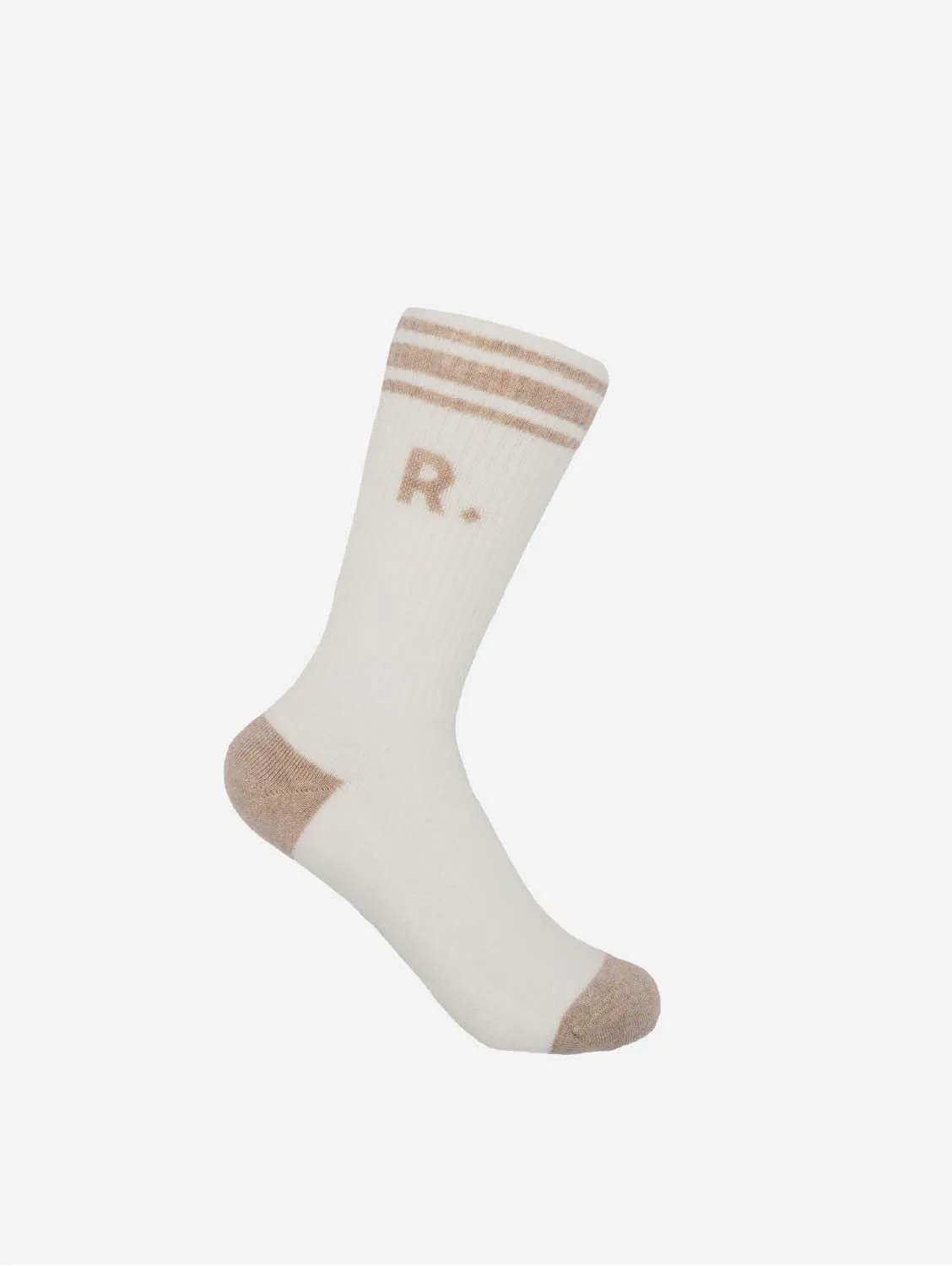 Sunny Sand Unisex Organic Cotton Socks | White & Beige