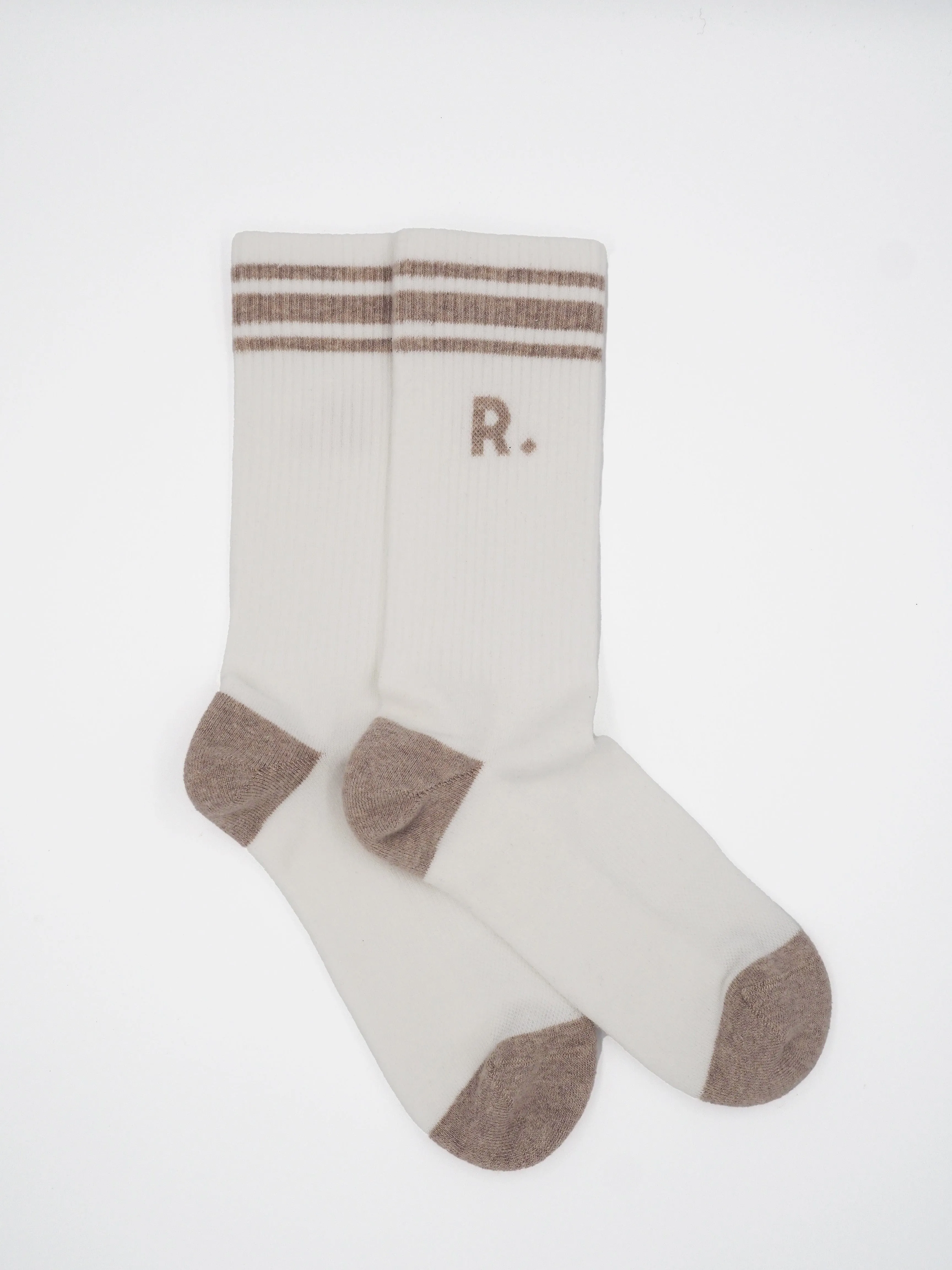 Sunny Sand Unisex Organic Cotton Socks | White & Beige