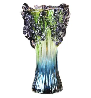 TG-HB-Cobalt Lavender Blossom Glass Vase