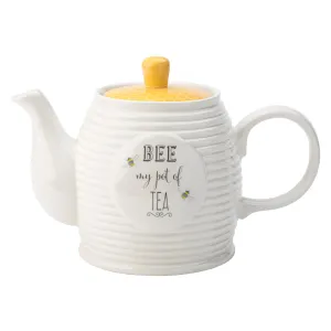 The English Tableware Company Bee Happy Teapot - White