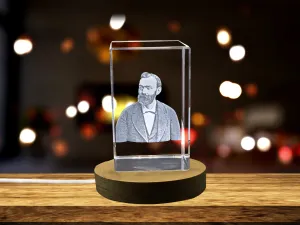 Unique 3D Engraved Crystal Gift commemorating Alfred Nobel and his contributions