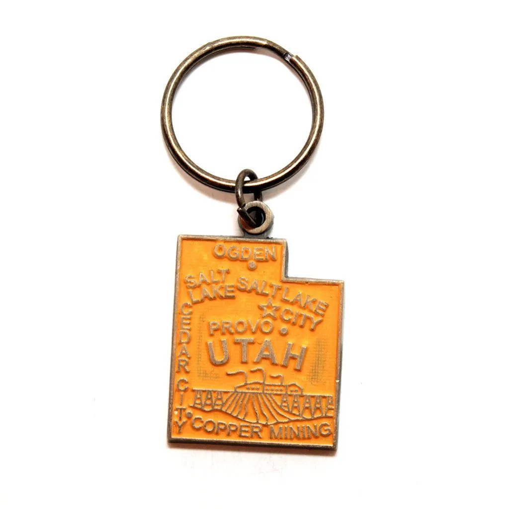 Utah Key Chain - High Quality Thick Metal State Key Ring