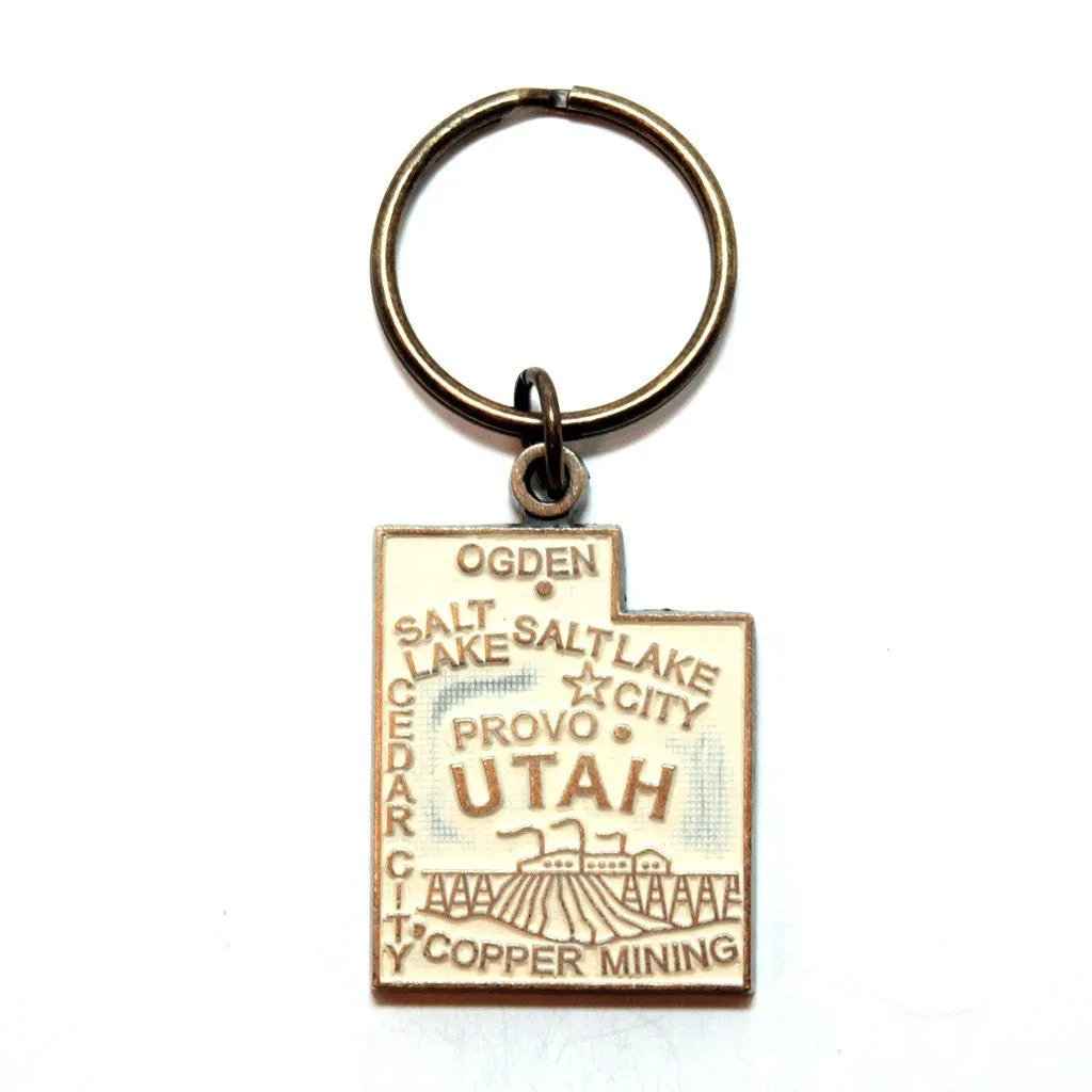 Utah Key Chain - High Quality Thick Metal State Key Ring