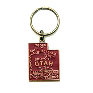 Utah Key Chain - High Quality Thick Metal State Key Ring