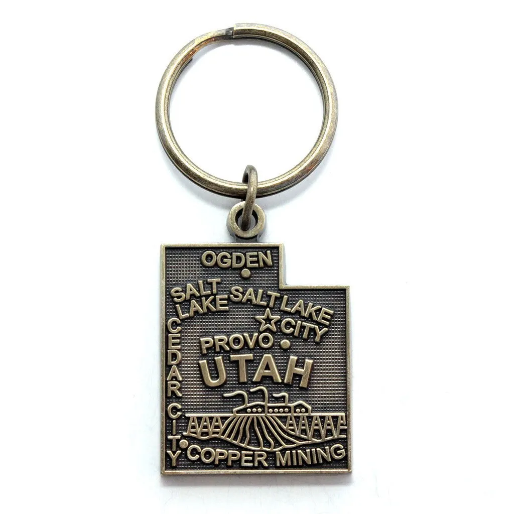 Utah Key Chain - High Quality Thick Metal State Key Ring