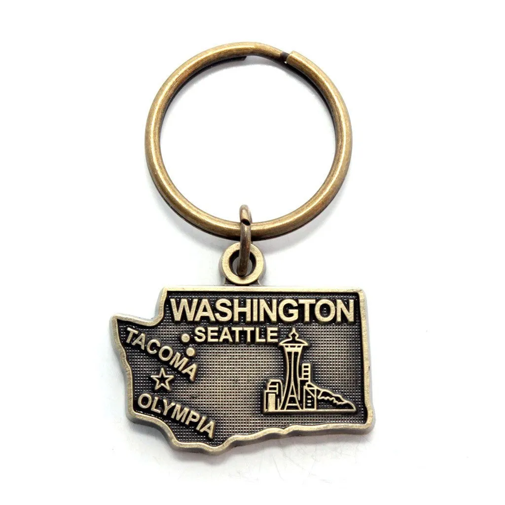 Washington Key Chain - High Quality Thick Metal State Key Ring