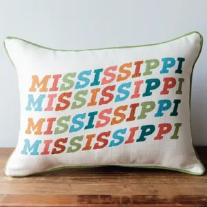 Wavy Mississippi Rectangle Pillow