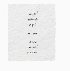 We Fall..We Heal Letterpress Card