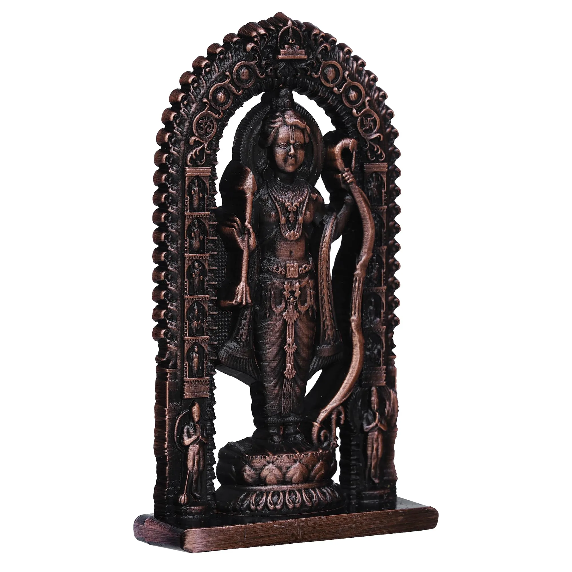 Webelkart Premium Ram Lalla Statue for Car Dashbord and Home Decor | Ram Lalla Idol Ayodhya Shree Ram Murti Showpiece (2.75" Inches-Resin) (Copper)