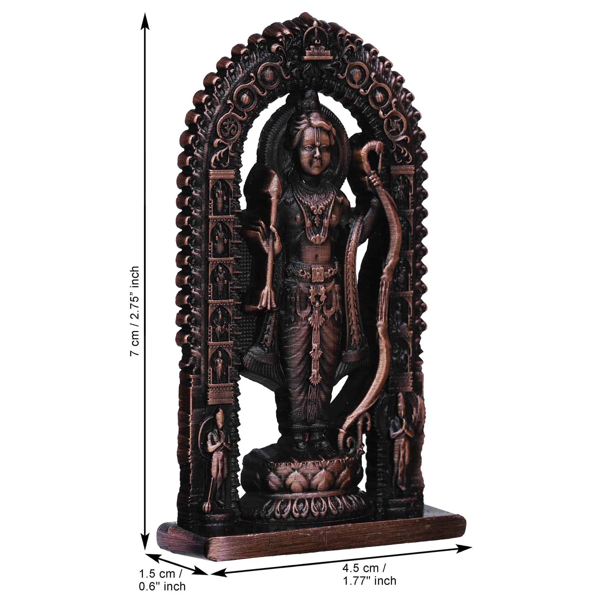 Webelkart Premium Ram Lalla Statue for Car Dashbord and Home Decor | Ram Lalla Idol Ayodhya Shree Ram Murti Showpiece (2.75" Inches-Resin) (Copper)