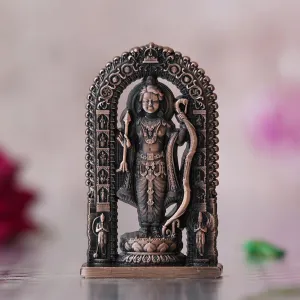 Webelkart Premium Ram Lalla Statue for Car Dashbord and Home Decor | Ram Lalla Idol Ayodhya Shree Ram Murti Showpiece (2.75" Inches-Resin) (Copper)