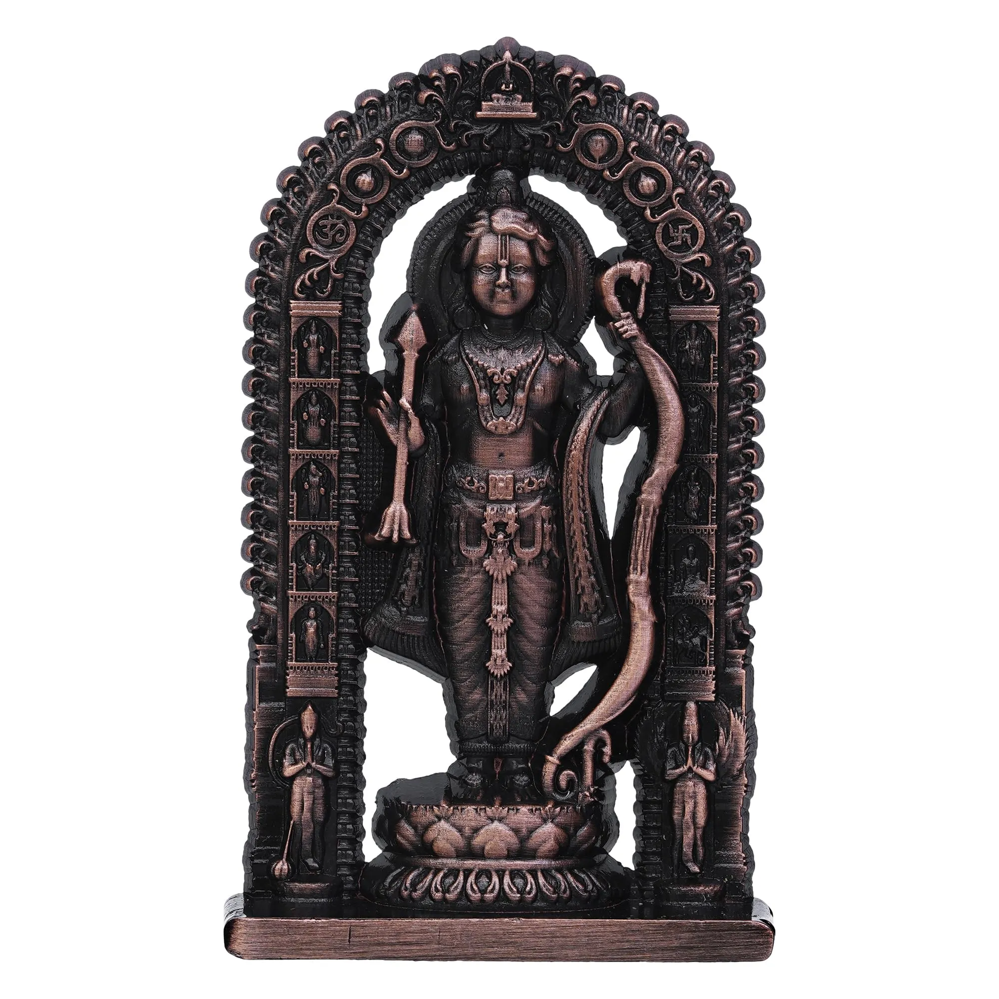 Webelkart Premium Ram Lalla Statue for Car Dashbord and Home Decor | Ram Lalla Idol Ayodhya Shree Ram Murti Showpiece (2.75" Inches-Resin) (Copper)