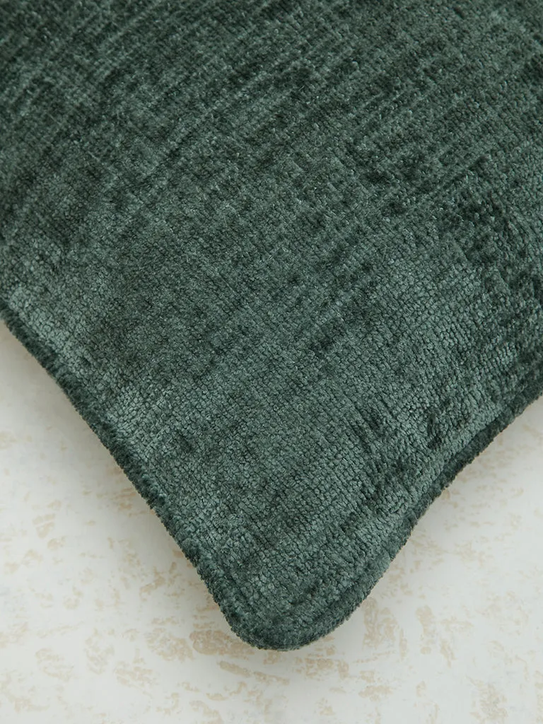 Westside Home Dark Green Chenille Textured Cushion Cover