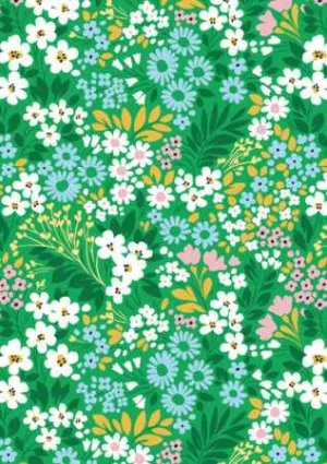 Wrapping Paper - Flowers On Green